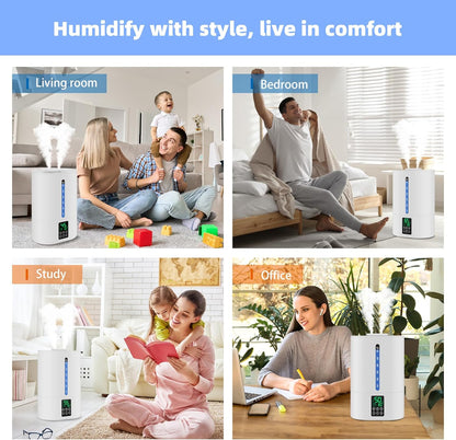 6L Warm & Cool Mist Humidifiers for Bedroom,Large Room,Plants