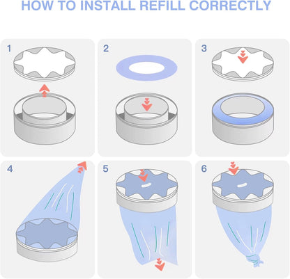 Diaper Pail Refills Compatible with Bellababy Diaper Pails Lavender Scent, 8 Pack(270 inches/pcs)