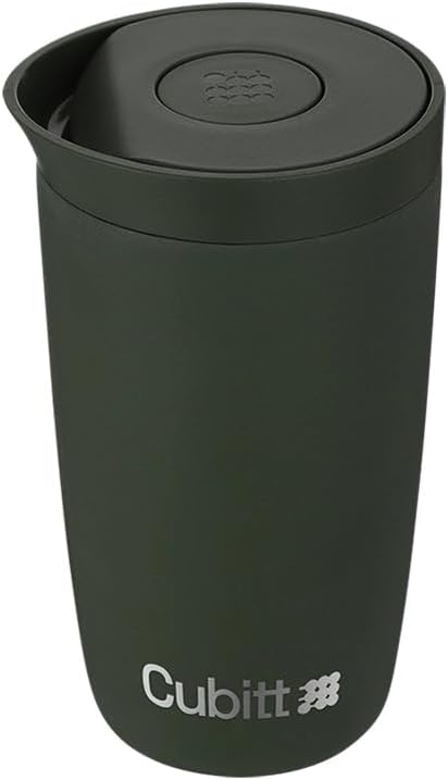 Coffee Mug 12oz, Smart Lid Stainless Steel – Sand | Ceramic Interior, Leak-Proof Design