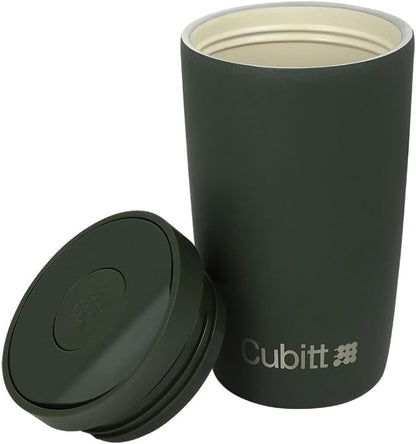 Coffee Mug 12oz, Smart Lid Stainless Steel – Sand | Ceramic Interior, Leak-Proof Design