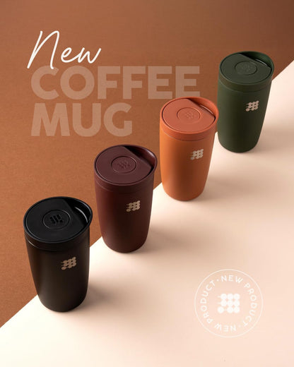Coffee Mug 12oz, Smart Lid Stainless Steel – Sand | Ceramic Interior, Leak-Proof Design