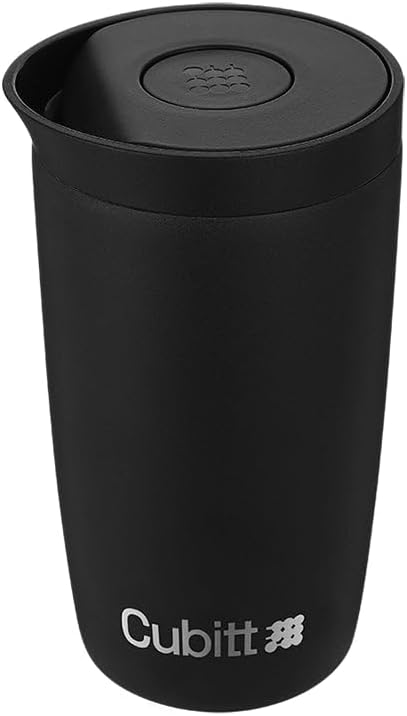 Coffee Mug 12oz, Smart Lid Stainless Steel – Sand | Ceramic Interior, Leak-Proof Design