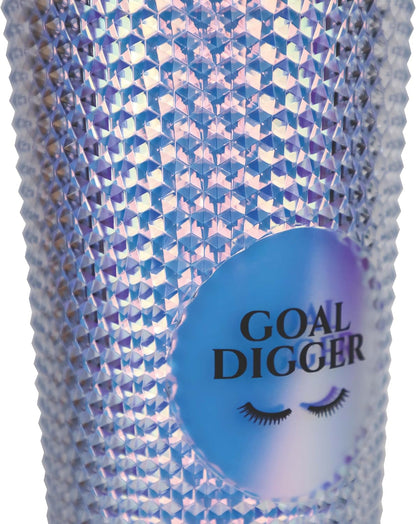 24oz Studded Tumblers | Insulated Double Wall | With Screw on Lid and Straw | Cold Beverage | Hand Wash | Mint Green, Focused & Fabulous