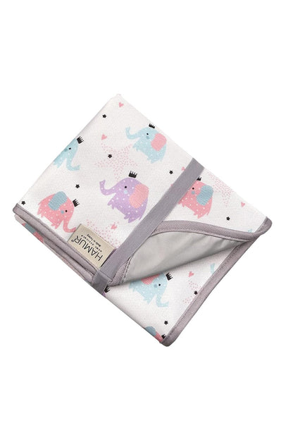 Portable Changing Pad, Soft Padded Waterproof Baby Changing Mat for Diaper Bag, Foldable & Wipe Clean, 27.5"×15.8", Compact Travel Mat for Newborns, Elephant Design, Made in Turkey