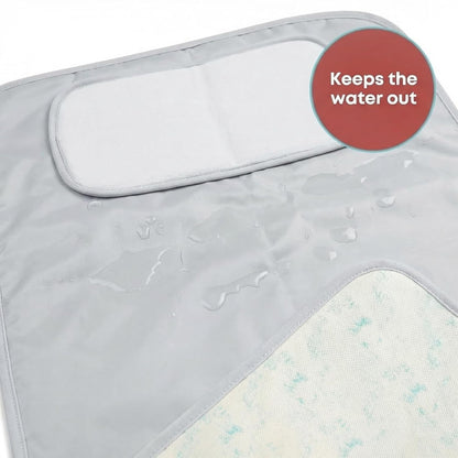Portable Changing Pad, Soft Padded Waterproof Baby Changing Mat for Diaper Bag, Foldable & Wipe Clean, 27.5"×15.8", Compact Travel Mat for Newborns, Elephant Design, Made in Turkey