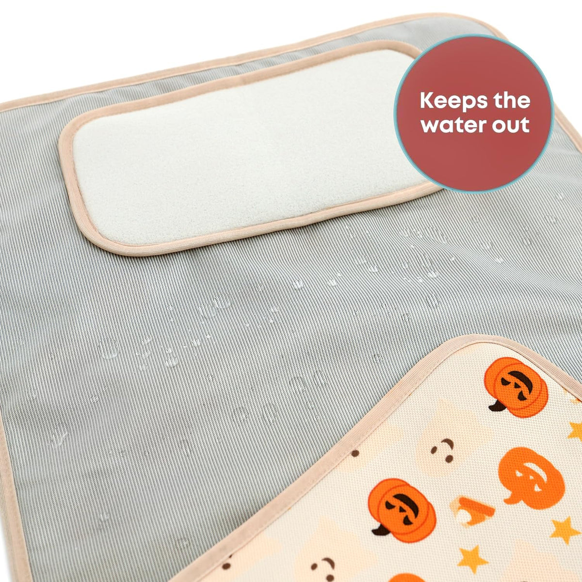 Portable Changing Pad, Soft Padded Waterproof Baby Changing Mat for Diaper Bag, Foldable & Wipe Clean, 27.5"×15.8", Compact Travel Mat for Newborns, Elephant Design, Made in Turkey