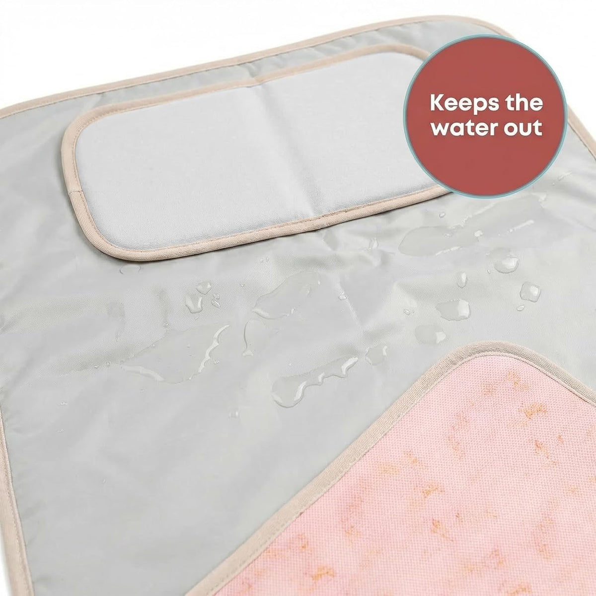 Portable Changing Pad, Soft Padded Waterproof Baby Changing Mat for Diaper Bag, Foldable & Wipe Clean, 27.5"×15.8", Compact Travel Mat for Newborns, Elephant Design, Made in Turkey