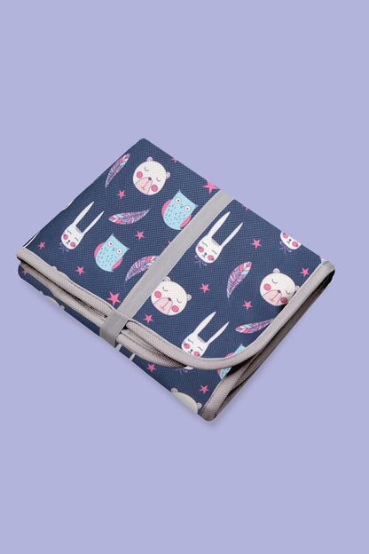 Portable Changing Pad, Soft Padded Waterproof Baby Changing Mat for Diaper Bag, Foldable & Wipe Clean, 27.5"×15.8", Compact Travel Mat for Newborns, Elephant Design, Made in Turkey
