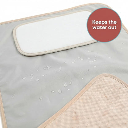 Portable Changing Pad, Soft Padded Waterproof Baby Changing Mat for Diaper Bag, Foldable & Wipe Clean, 27.5"×15.8", Compact Travel Mat for Newborns, Elephant Design, Made in Turkey