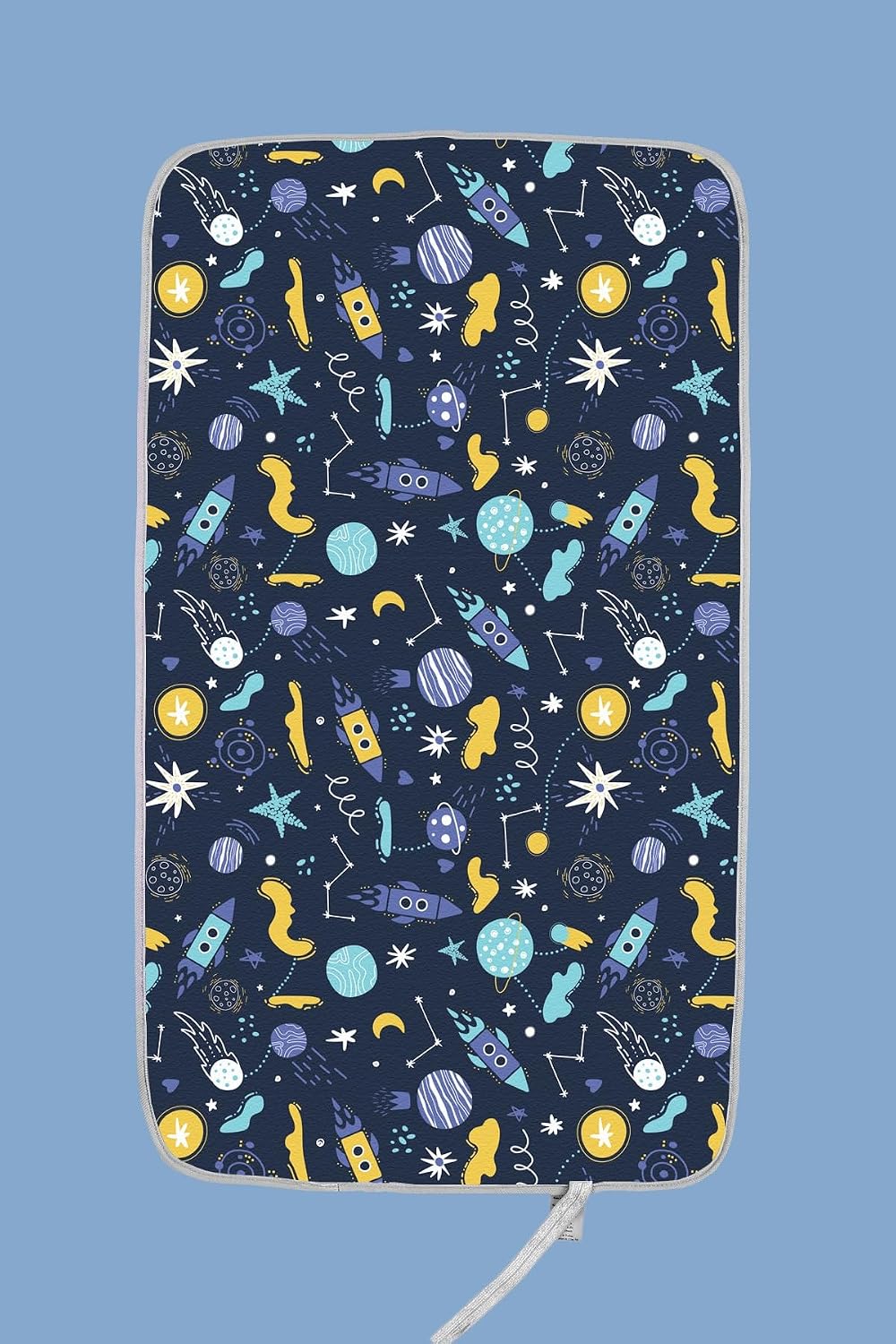 Portable Changing Pad, Soft Padded Waterproof Baby Changing Mat for Diaper Bag, Foldable & Wipe Clean, 27.5"×15.8", Compact Travel Mat for Newborns, Elephant Design, Made in Turkey