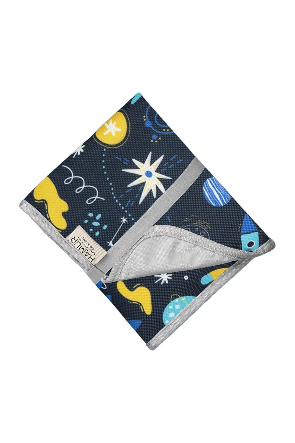 Portable Changing Pad, Soft Padded Waterproof Baby Changing Mat for Diaper Bag, Foldable & Wipe Clean, 27.5"×15.8", Compact Travel Mat for Newborns, Elephant Design, Made in Turkey