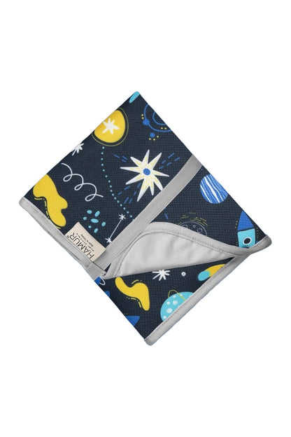 Portable Changing Pad, Soft Padded Waterproof Baby Changing Mat for Diaper Bag, Foldable & Wipe Clean, 27.5"×15.8", Compact Travel Mat for Newborns, Elephant Design, Made in Turkey