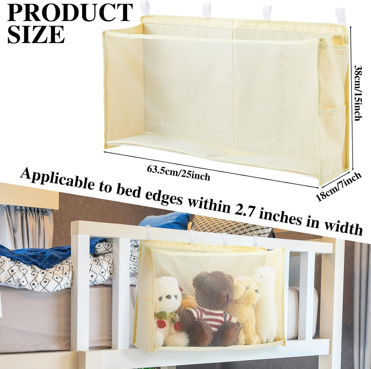 Stuffed Toy Organizer, Hanging Plush Storage with Mesh Front