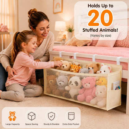 Stuffed Toy Organizer, Hanging Plush Storage with Mesh Front