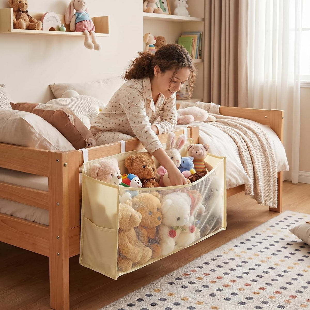 Stuffed Toy Organizer, Hanging Plush Storage with Mesh Front