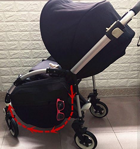 Insulated Stroller Organizer, Side Sling Stroller Saddle Bag, Black - Premium Insulated and Durable Gray Film Lining