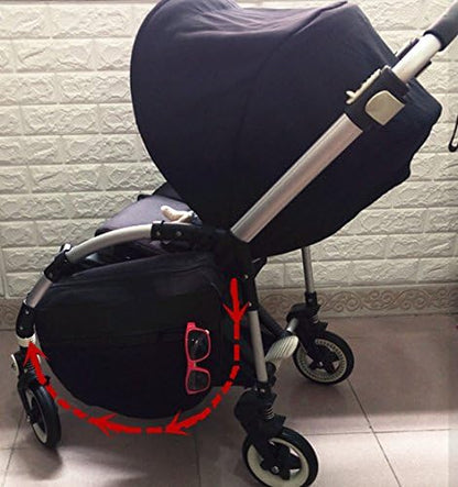 Insulated Stroller Organizer, Side Sling Stroller Saddle Bag, Black - Premium Insulated and Durable Gray Film Lining