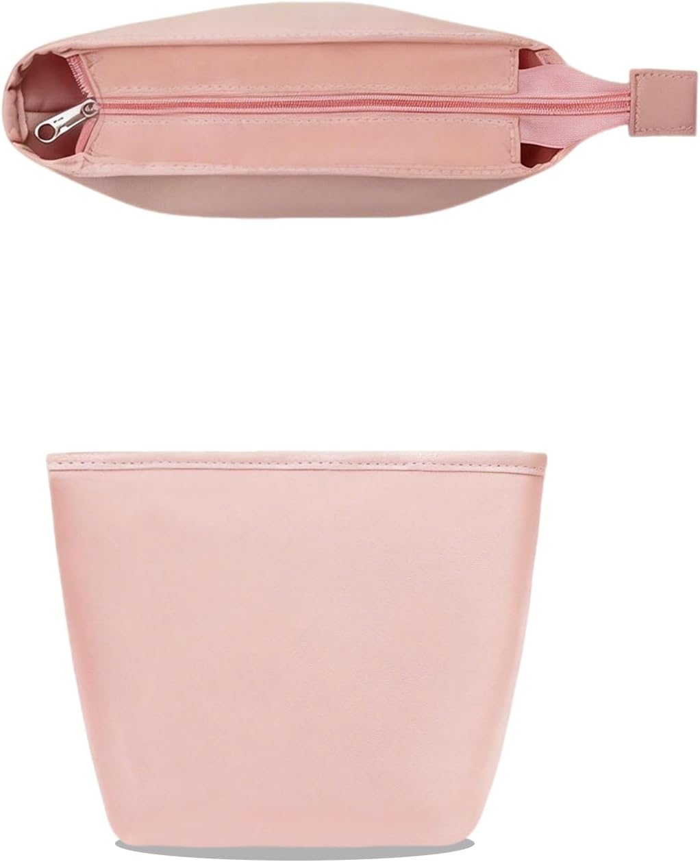 Satin Purse Organizer Insert for Bucket Bag, Silky Polyester Handbag Liner, Lightweight Structured Purse Shaper for Woment,pink medium