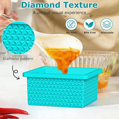 6 Pack-Silicone Freezer Tray with Lid-Stackable Soup Freezer Container Molds,2-Cup Ice Cube Trays for Perfect Portion Control,Food Storage & Meal Prep,Oven & Dishwasher Safe