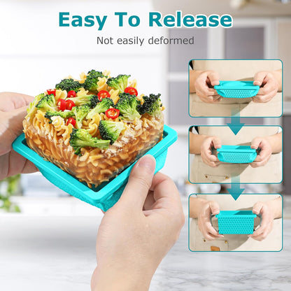6 Pack-Silicone Freezer Tray with Lid-Stackable Soup Freezer Container Molds,2-Cup Ice Cube Trays for Perfect Portion Control,Food Storage & Meal Prep,Oven & Dishwasher Safe