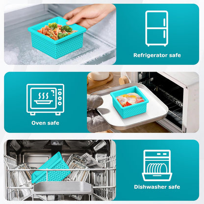 6 Pack-Silicone Freezer Tray with Lid-Stackable Soup Freezer Container Molds,2-Cup Ice Cube Trays for Perfect Portion Control,Food Storage & Meal Prep,Oven & Dishwasher Safe