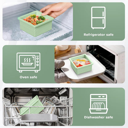 6 Pack-Silicone Freezer Tray with Lid-Stackable Soup Freezer Container Molds,2-Cup Ice Cube Trays for Perfect Portion Control,Food Storage & Meal Prep,Oven & Dishwasher Safe