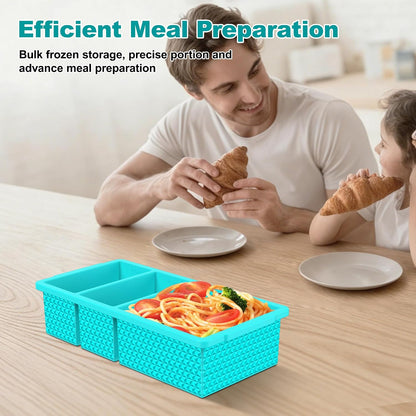 6 Pack-Silicone Freezer Tray with Lid-Stackable Soup Freezer Container Molds,2-Cup Ice Cube Trays for Perfect Portion Control,Food Storage & Meal Prep,Oven & Dishwasher Safe