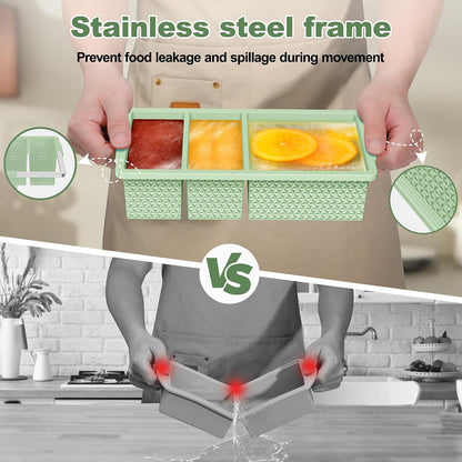6 Pack-Silicone Freezer Tray with Lid-Stackable Soup Freezer Container Molds,2-Cup Ice Cube Trays for Perfect Portion Control,Food Storage & Meal Prep,Oven & Dishwasher Safe