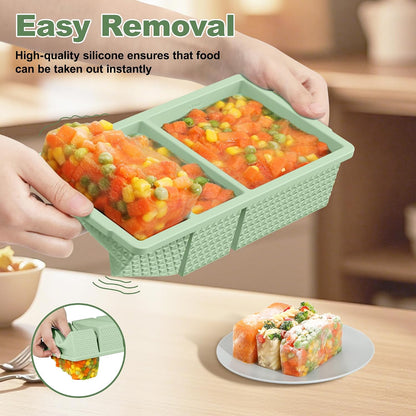 6 Pack-Silicone Freezer Tray with Lid-Stackable Soup Freezer Container Molds,2-Cup Ice Cube Trays for Perfect Portion Control,Food Storage & Meal Prep,Oven & Dishwasher Safe