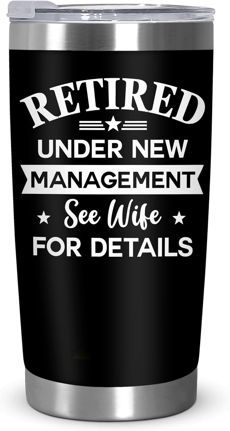 AVERXO Retirement Gifts for Men, Funny 20oz Tumbler for Husband Dad Grandpa | Retirement Tumbler, Employee Appreciation Gifts for Men, Appreciation Gifts for Coworkers, Tumbler with Lid and Straw