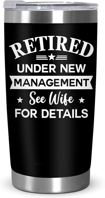 AVERXO Retirement Gifts for Men, Funny 20oz Tumbler for Husband Dad Grandpa | Retirement Tumbler, Employee Appreciation Gifts for Men, Appreciation Gifts for Coworkers, Tumbler with Lid and Straw