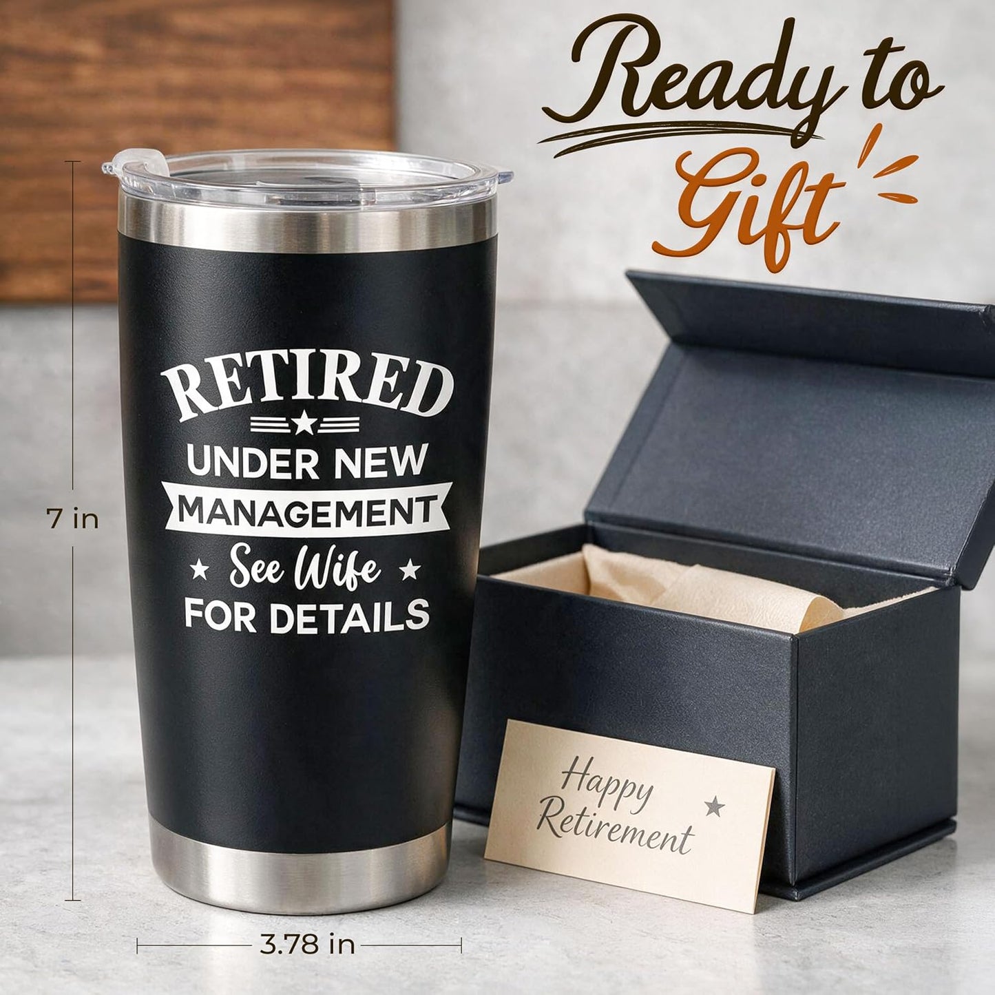 AVERXO Retirement Gifts for Men, Funny 20oz Tumbler for Husband Dad Grandpa | Retirement Tumbler, Employee Appreciation Gifts for Men, Appreciation Gifts for Coworkers, Tumbler with Lid and Straw