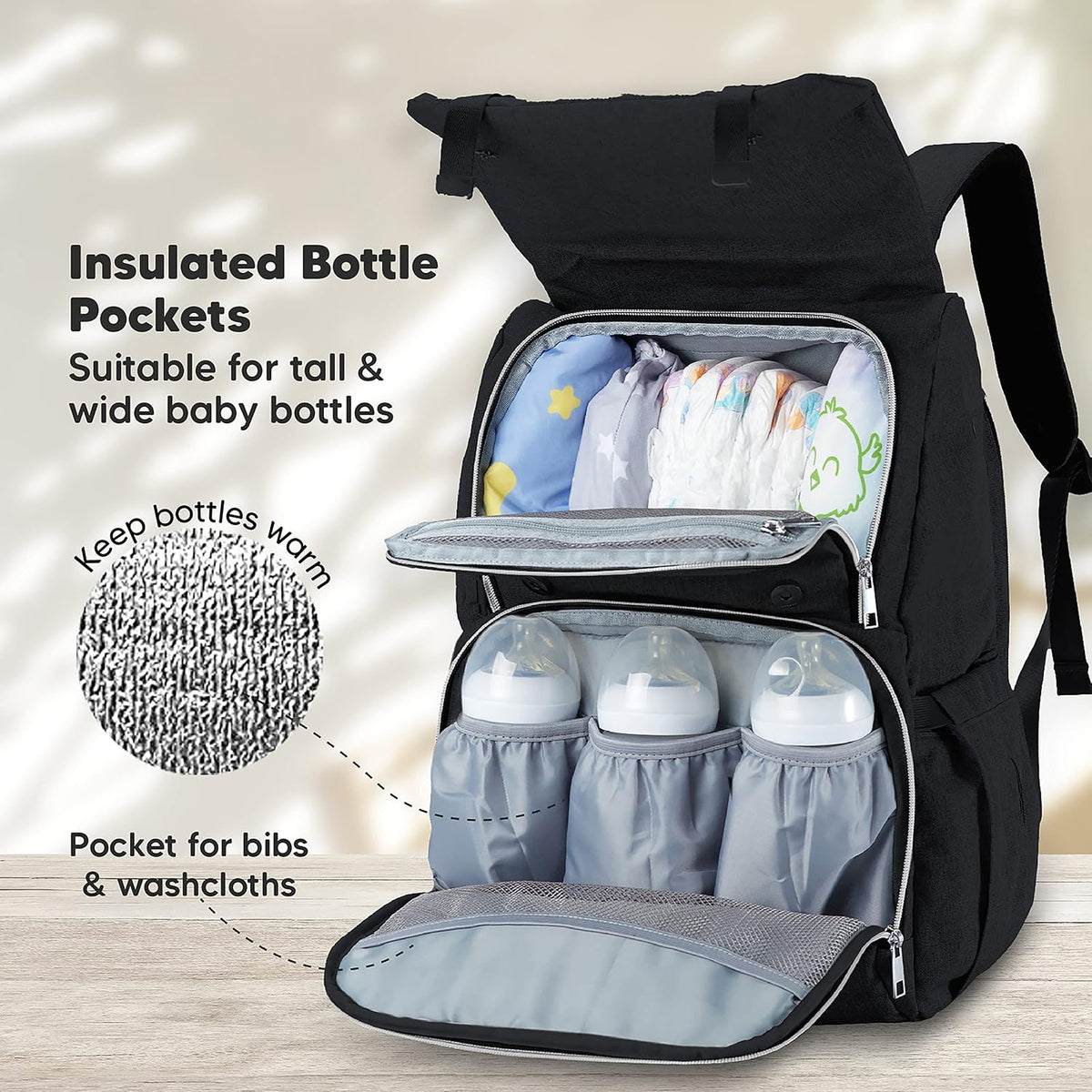 Portable Diaper Changing Pad and Diaper Bag Backpack - Waterproof Foldable Baby Changing Mat - Waterproof Multi Function Baby Travel Bags - Diaper Changing Station- Travel Diaper Change Pad