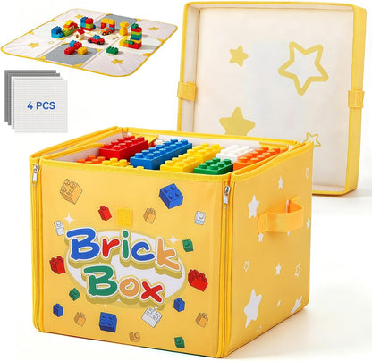3-in-1 Toy Storage Organizer with Play Mat & Building Baseplates