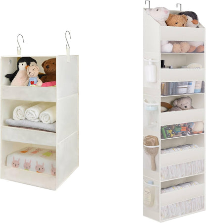 Bundle of 1-Pack Hanging Organizer with Pockets & 1-Pack Closet Hanging Shelves