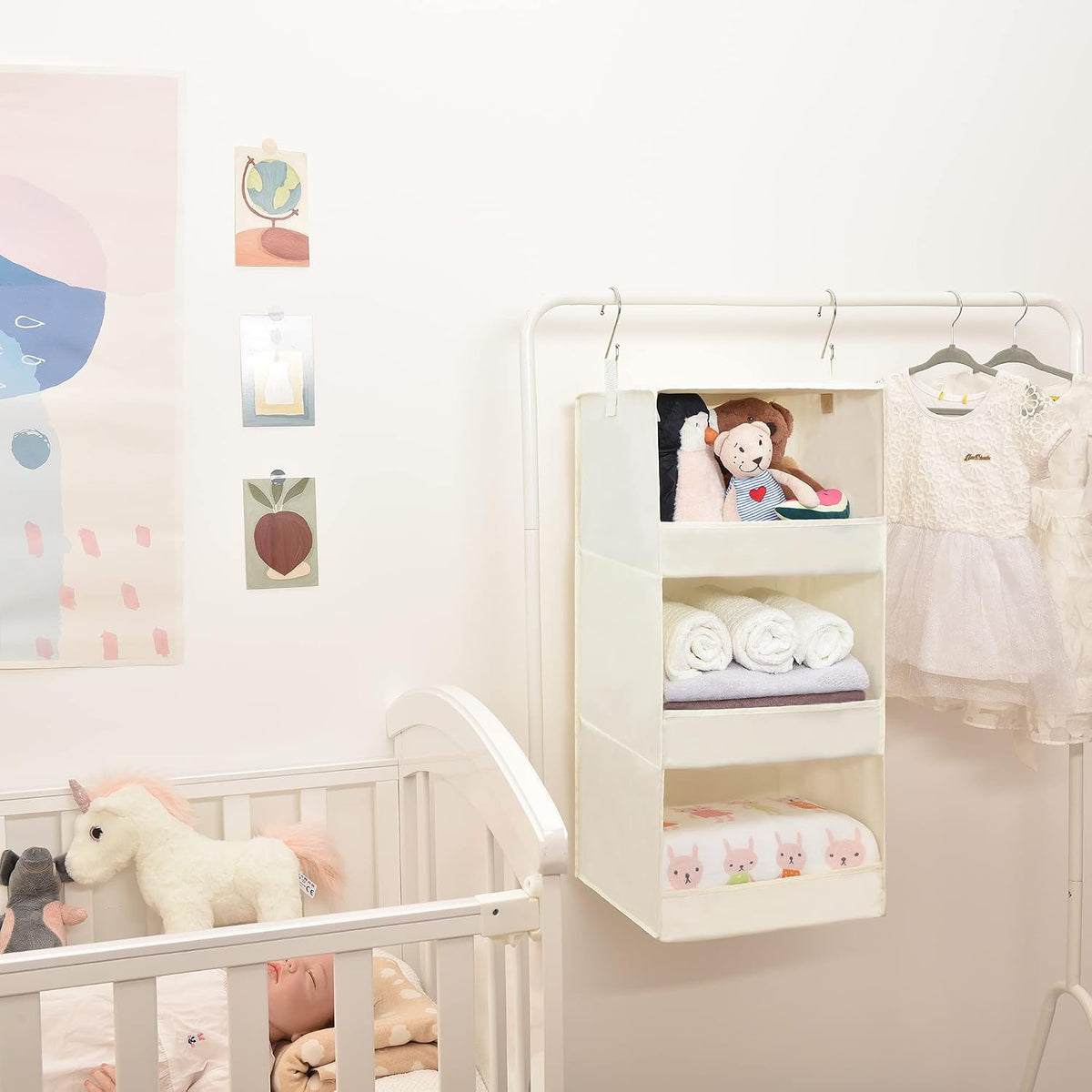 Bundle of 1-Pack Hanging Organizer with Pockets & 1-Pack Closet Hanging Shelves