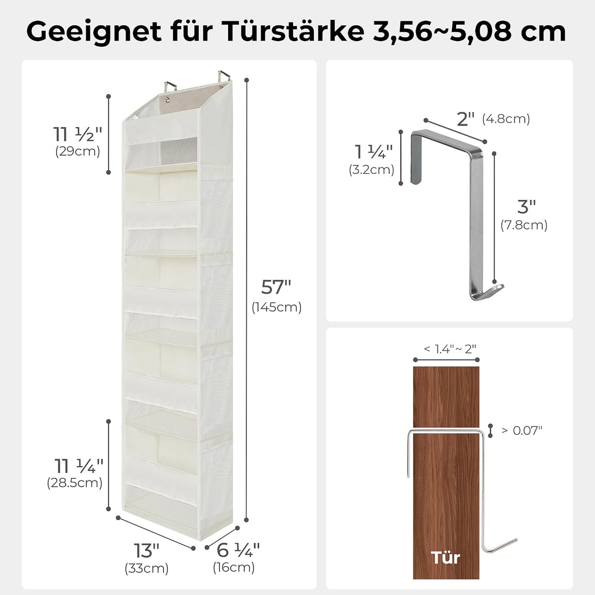 Bundle of 1-Pack Hanging Organizer with Pockets & 1-Pack Closet Hanging Shelves