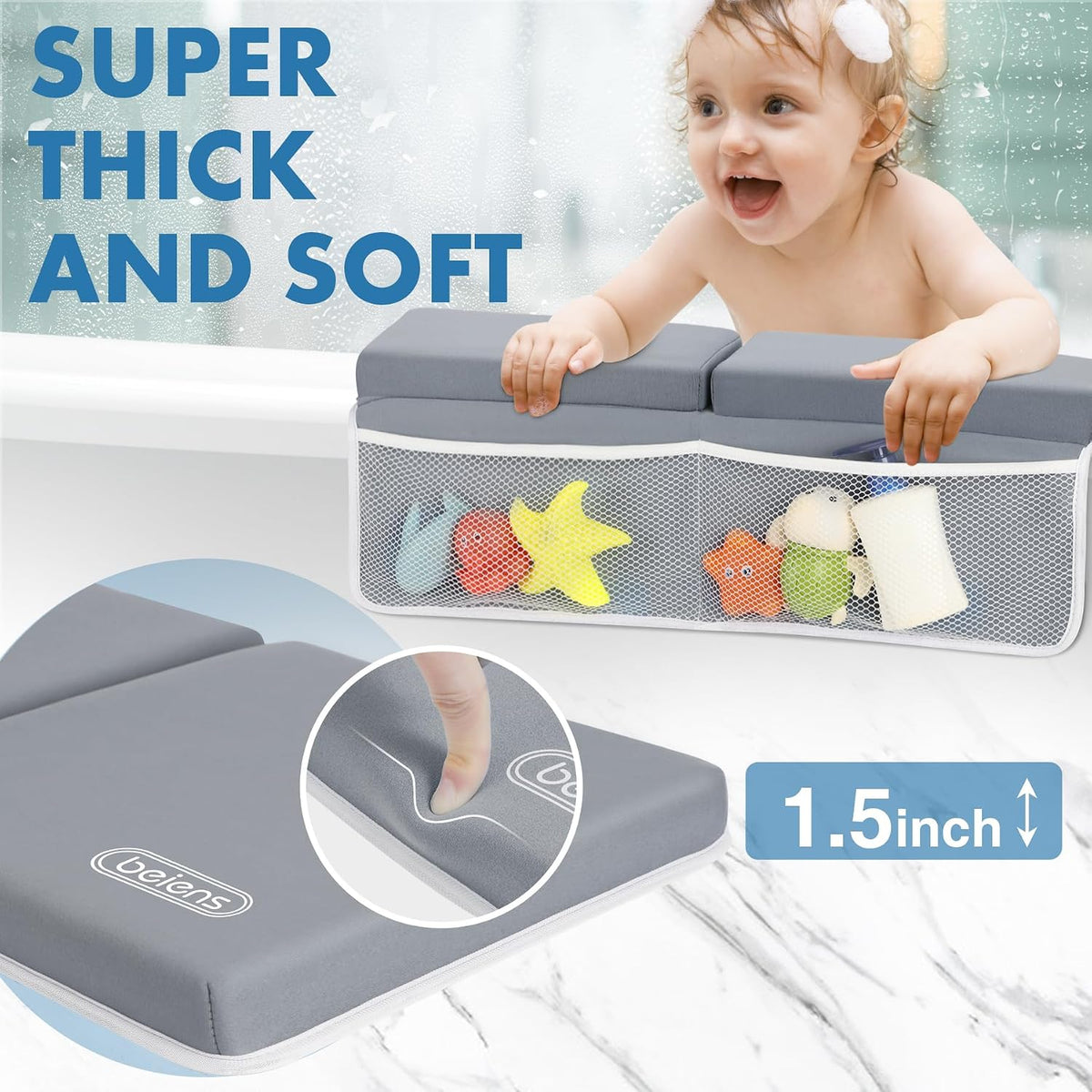 Bath Kneeler and Elbow Rest Pad Set, 1.5-Inch Thick Memory Foam Pads