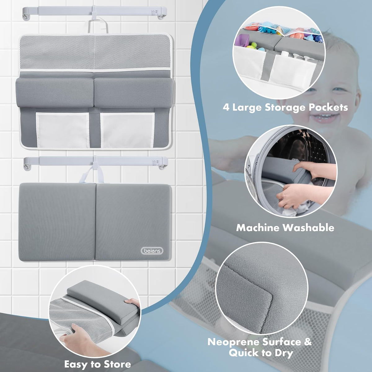 Bath Kneeler and Elbow Rest Pad Set, 1.5-Inch Thick Memory Foam Pads