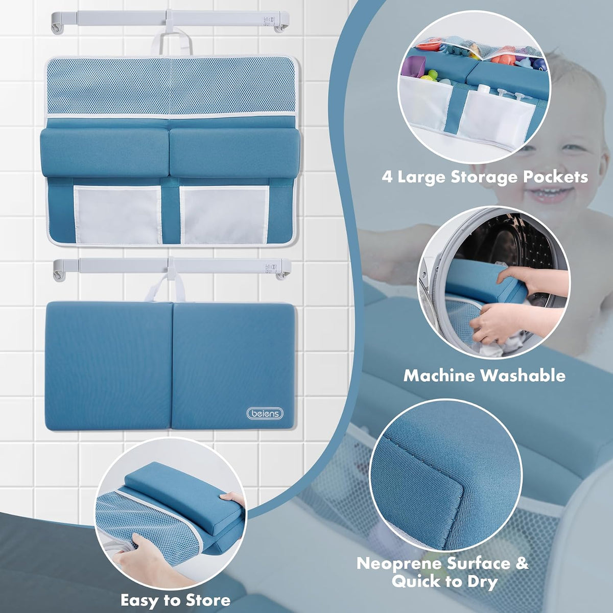 Bath Kneeler and Elbow Rest Pad Set, 1.5-Inch Thick Memory Foam Pads
