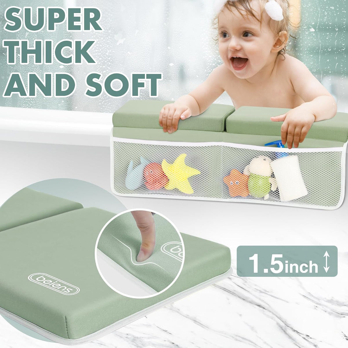 Bath Kneeler and Elbow Rest Pad Set, 1.5-Inch Thick Memory Foam Pads
