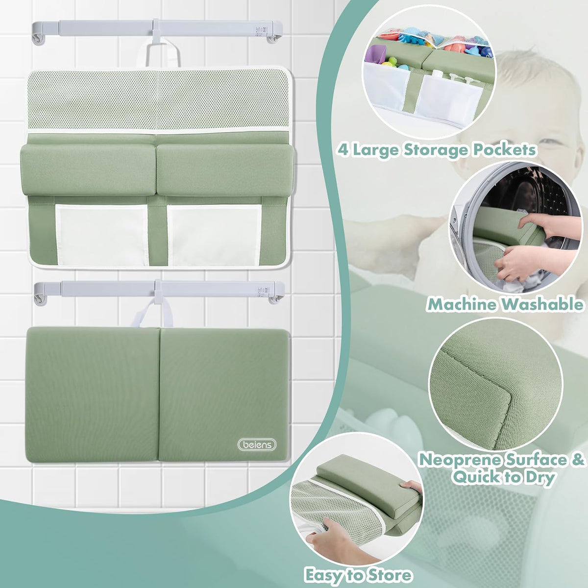 Bath Kneeler and Elbow Rest Pad Set, 1.5-Inch Thick Memory Foam Pads