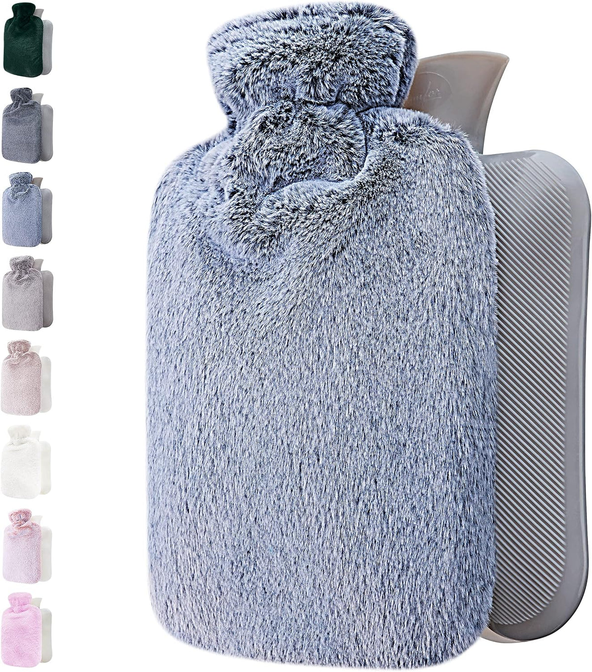Hot Water Bottle - with Soft Premium Fleece Cover - Candy Pink, 2L - Heating Pad for Menstrual Cramps and Period Comfort - Bed Foot Warmer - Hot & Cold Compress for Back, Stomach, Neck Pain Relief