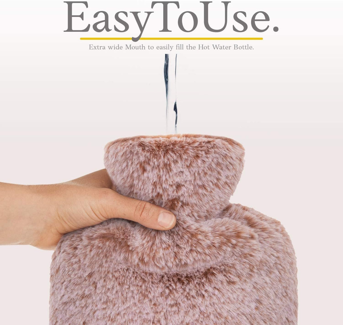 Hot Water Bottle - with Soft Premium Fleece Cover - Candy Pink, 2L - Heating Pad for Menstrual Cramps and Period Comfort - Bed Foot Warmer - Hot & Cold Compress for Back, Stomach, Neck Pain Relief