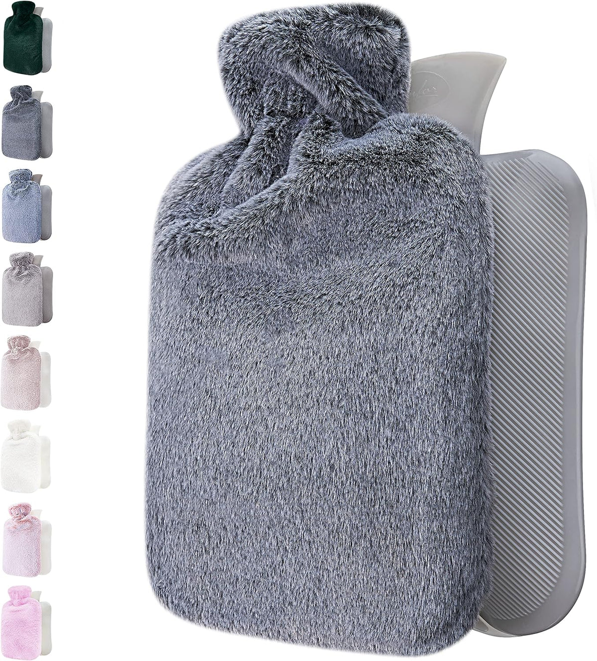 Hot Water Bottle - with Soft Premium Fleece Cover - Candy Pink, 2L - Heating Pad for Menstrual Cramps and Period Comfort - Bed Foot Warmer - Hot & Cold Compress for Back, Stomach, Neck Pain Relief