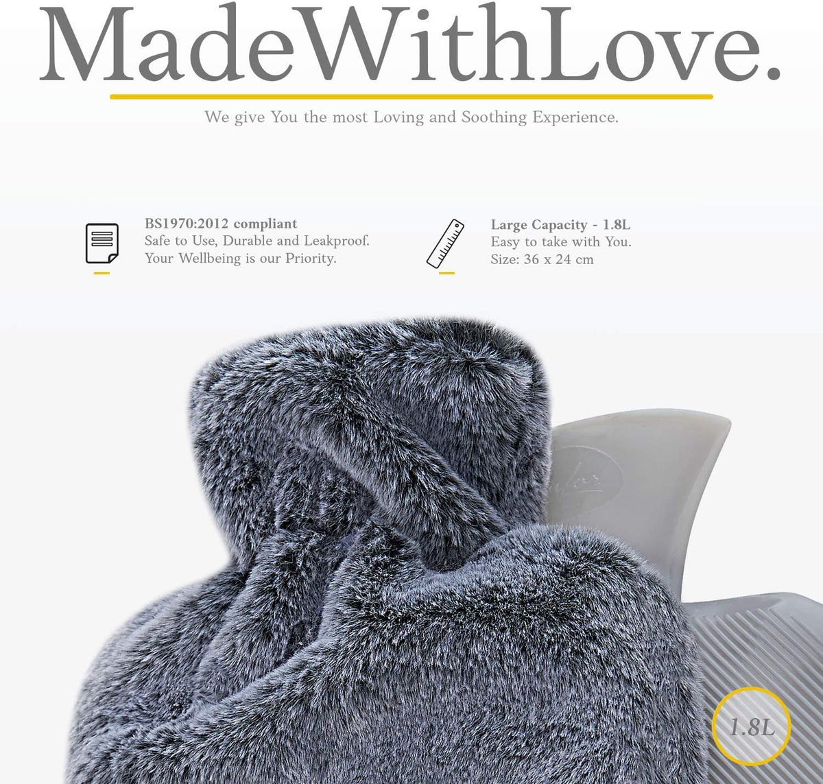 Hot Water Bottle - with Soft Premium Fleece Cover - Candy Pink, 2L - Heating Pad for Menstrual Cramps and Period Comfort - Bed Foot Warmer - Hot & Cold Compress for Back, Stomach, Neck Pain Relief