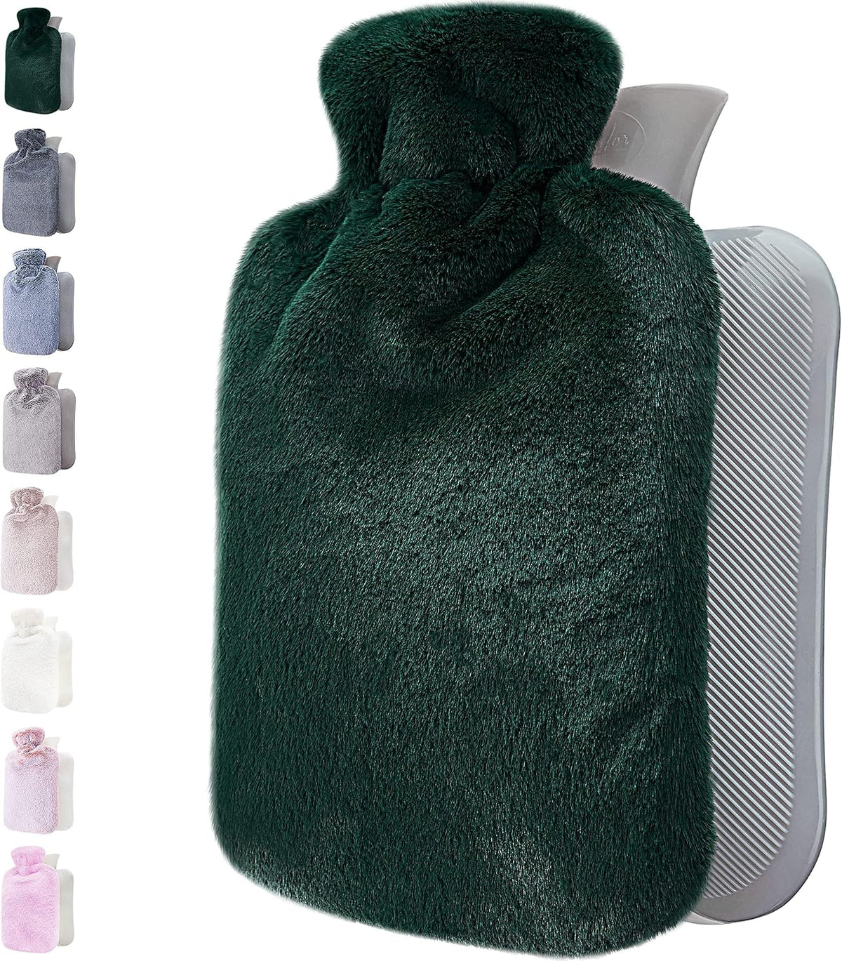 Hot Water Bottle - with Soft Premium Fleece Cover - Candy Pink, 2L - Heating Pad for Menstrual Cramps and Period Comfort - Bed Foot Warmer - Hot & Cold Compress for Back, Stomach, Neck Pain Relief