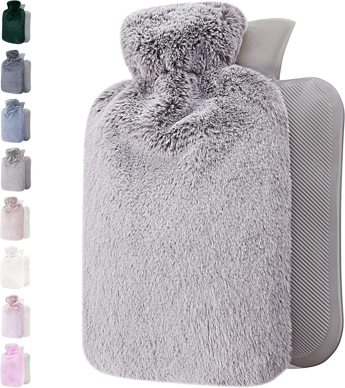 Hot Water Bottle - with Soft Premium Fleece Cover - Candy Pink, 2L - Heating Pad for Menstrual Cramps and Period Comfort - Bed Foot Warmer - Hot & Cold Compress for Back, Stomach, Neck Pain Relief