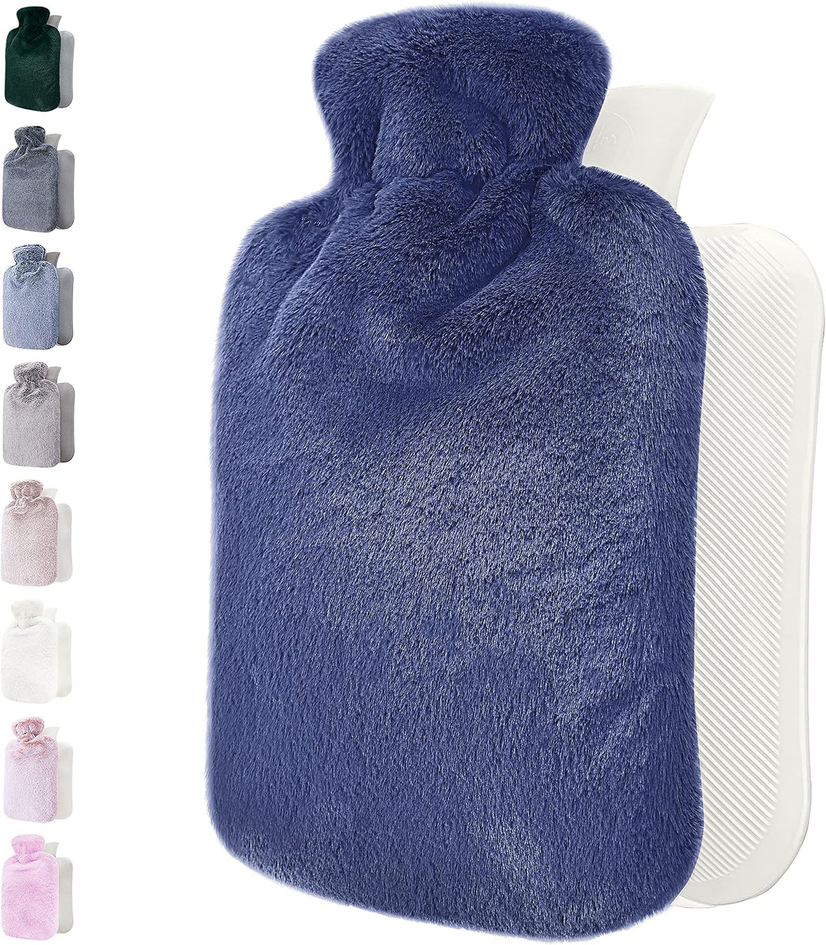 Hot Water Bottle - with Soft Premium Fleece Cover - Candy Pink, 2L - Heating Pad for Menstrual Cramps and Period Comfort - Bed Foot Warmer - Hot & Cold Compress for Back, Stomach, Neck Pain Relief