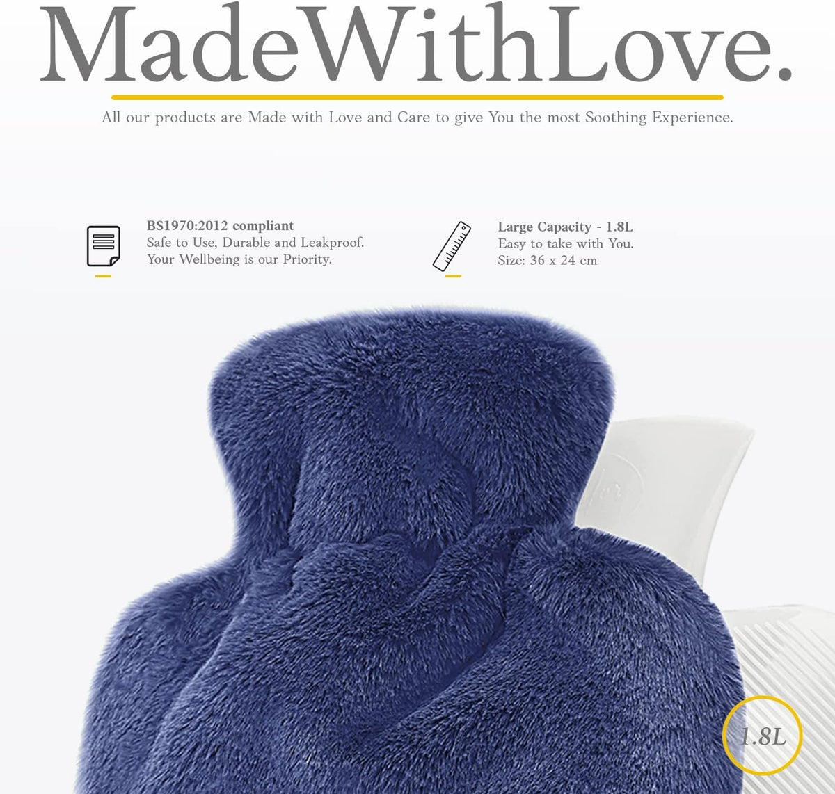 Hot Water Bottle - with Soft Premium Fleece Cover - Candy Pink, 2L - Heating Pad for Menstrual Cramps and Period Comfort - Bed Foot Warmer - Hot & Cold Compress for Back, Stomach, Neck Pain Relief